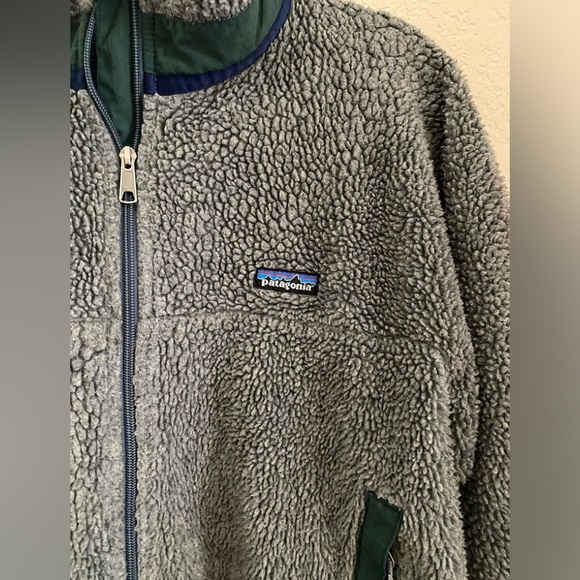 Patagonia Mens Large 90s PEF Deep Pile Fleece Zip Jacket M Gray USA Made Retro X - Picture 4 of 7